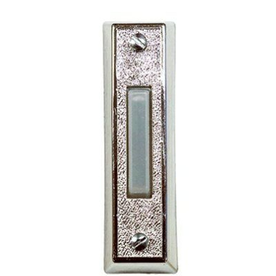 Electrical * | Bargain Sale Wired Doorbell Push Button, Led Light, Silver