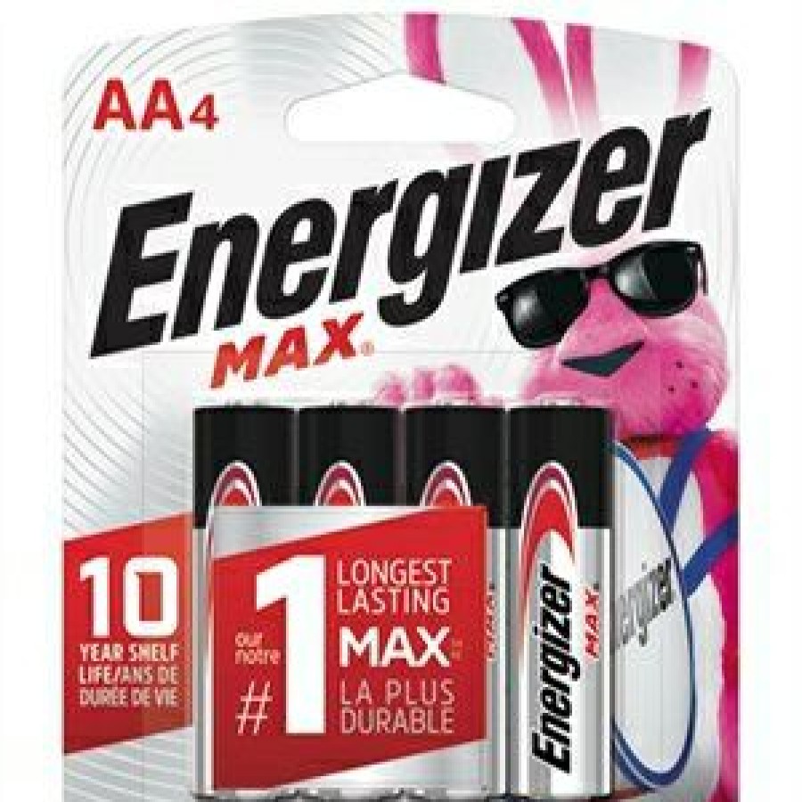 Electrical * | Max Aa (Double A) Alkaline Batteries, 4 Pack Best Price Guaranteed Energizer