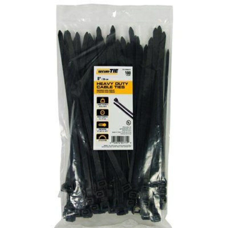 Electrical * | Heavy Duty Cable Tie, Uv Black, 8-In., 100-Pk. Sale Merchandise Gardner Bender