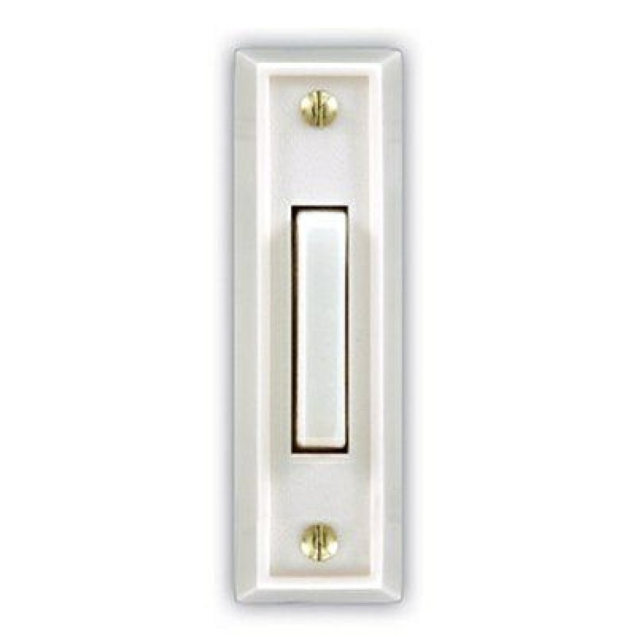 Electrical * | Discounts Wired Doorbell Push Button, Led Light, White