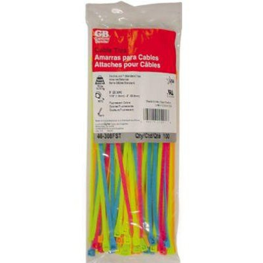 Electrical * | Gardner Bender Fantastic Model Fluorescent Cable Ties, Nylon, 8-In., 100-Pk.