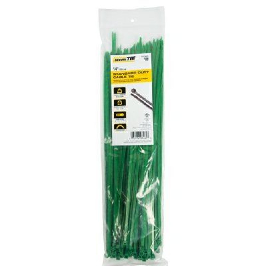 Electrical * | Standard Duty Cable Tie, Green, 14-In., 100-Pk. Lower Selling Prices Gardner Bender