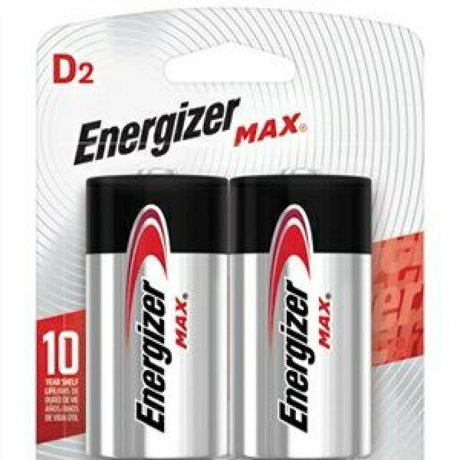 Electrical * | Max D Cell Alkaline Batteries, 2 Pack Discount Energizer