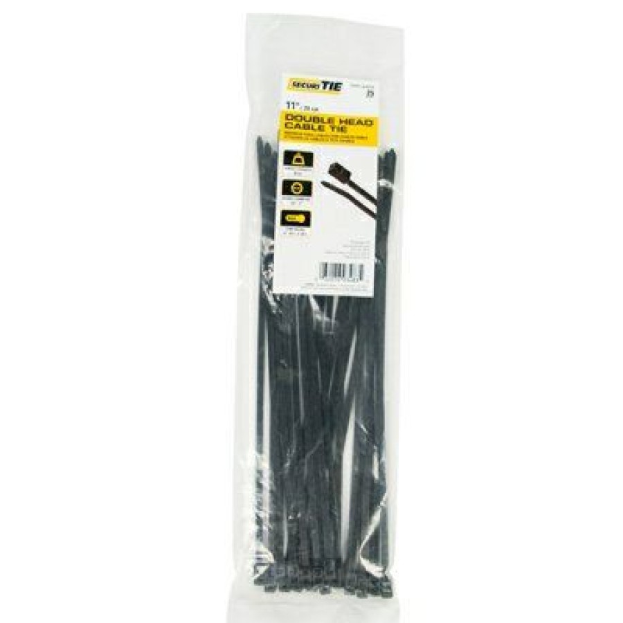 Electrical * | Double-Head Cable Tie, Uv Black, 11-In., 25-Pk. On Discount Gardner Bender