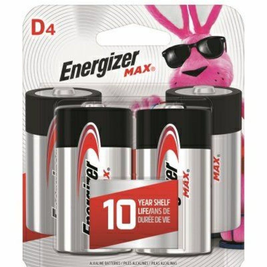 Electrical * | Max D Cell Alkaline Batteries, 4 Pack Glamor Model Energizer