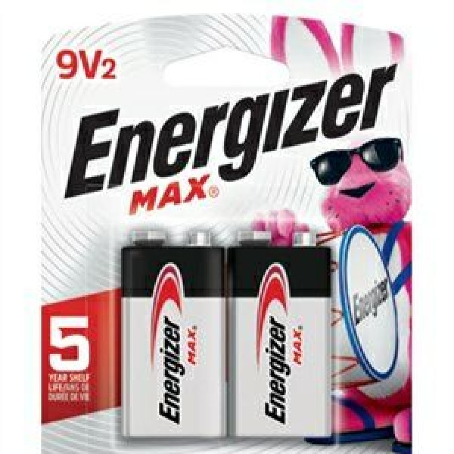 Electrical * | Max 9-Volt (9V) Alkaline Batteries, 2 Pack With Discount Energizer