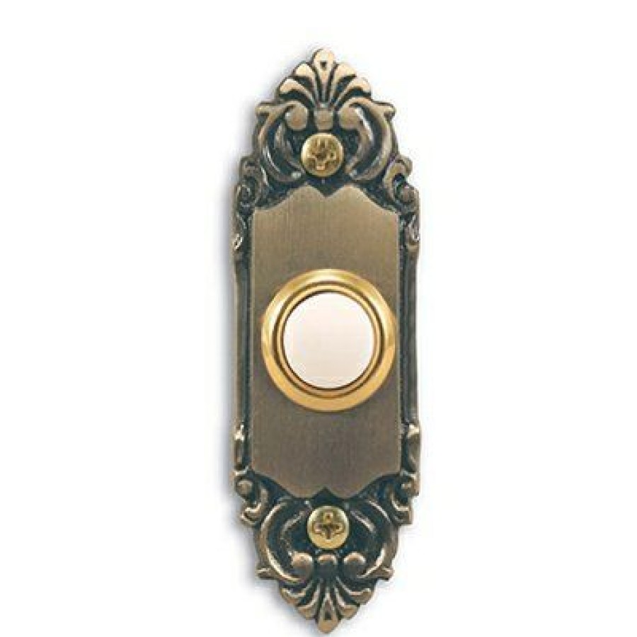 Electrical * | Competitive Price Wired Doorbell Push Button, Led Light, Antique Brass