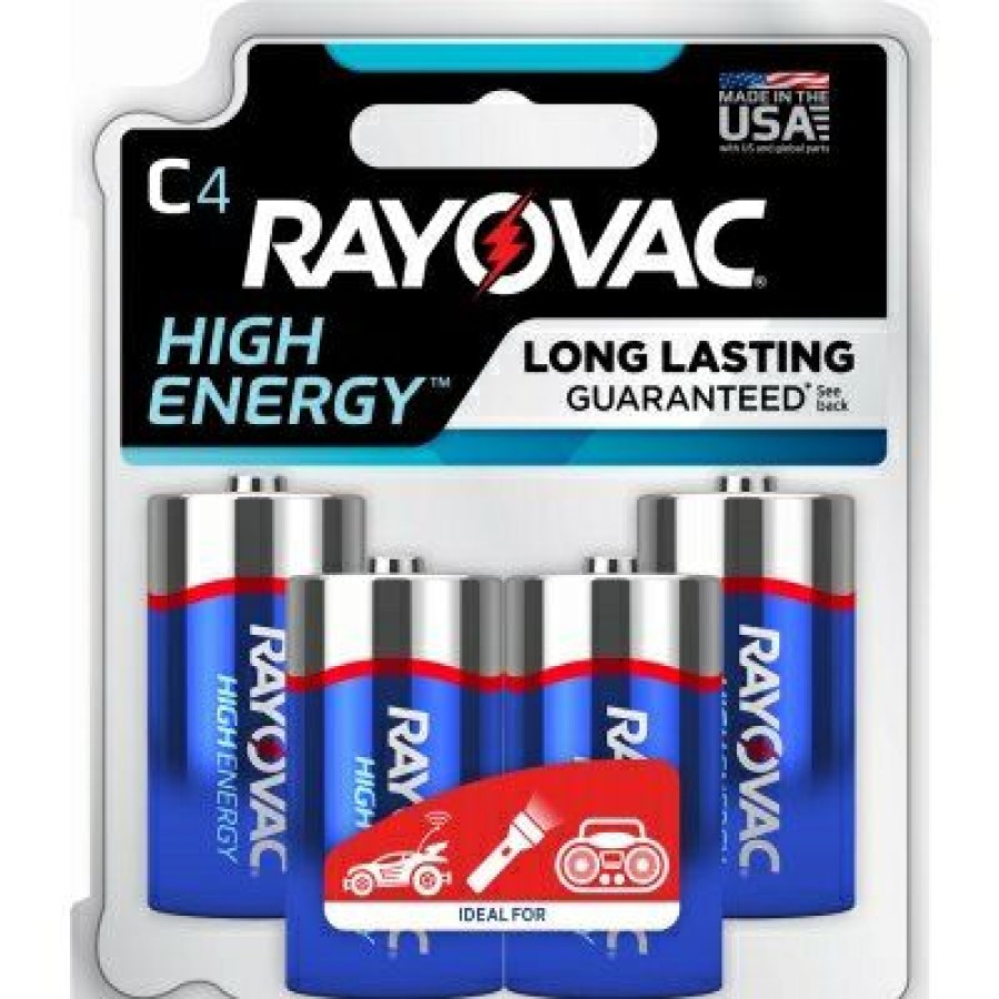 Electrical * | High Energy Alkaline C Cell Batteries, 4 Pack Excellent Rayovac