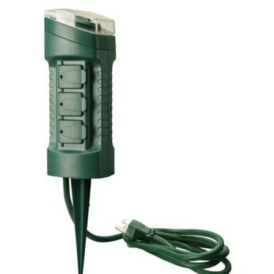 Electrical * | 6-Outlet Outdoor Power Stake Timer Top Sell Woods