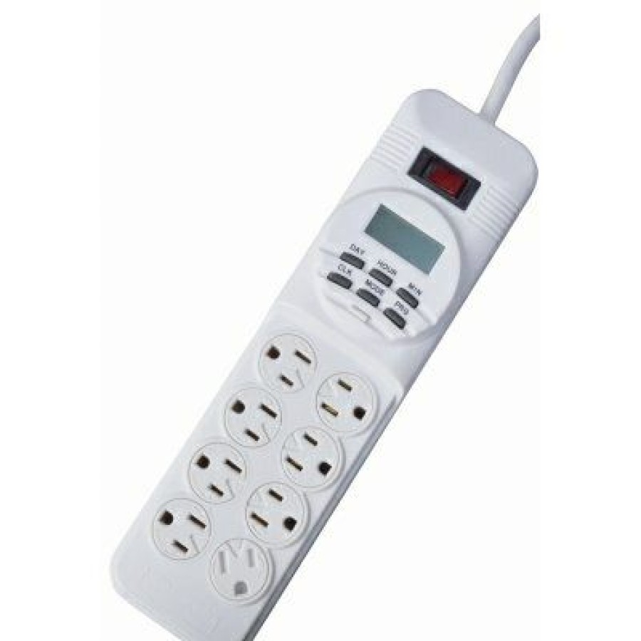 Electrical * | At Low Price 8-Outlet Indoor Digital Power Strip Timer