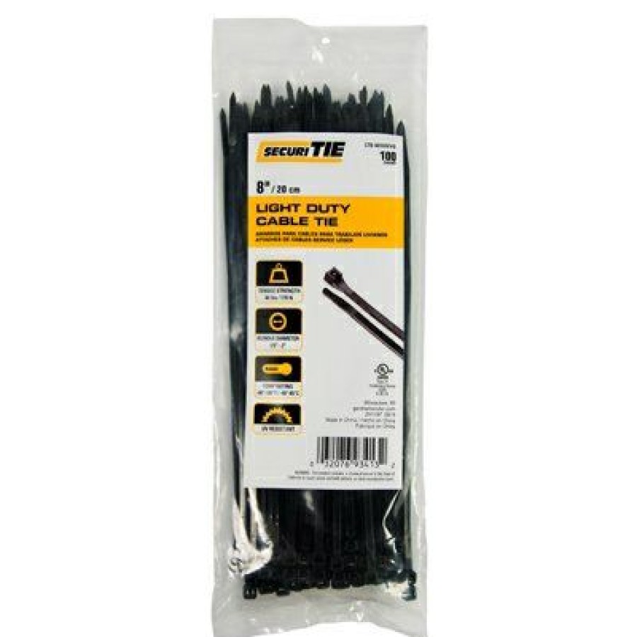 Electrical * | Light Duty Cable Tie, Uv Black, 8-In., 100-Pk. Hot Sell Gardner Bender