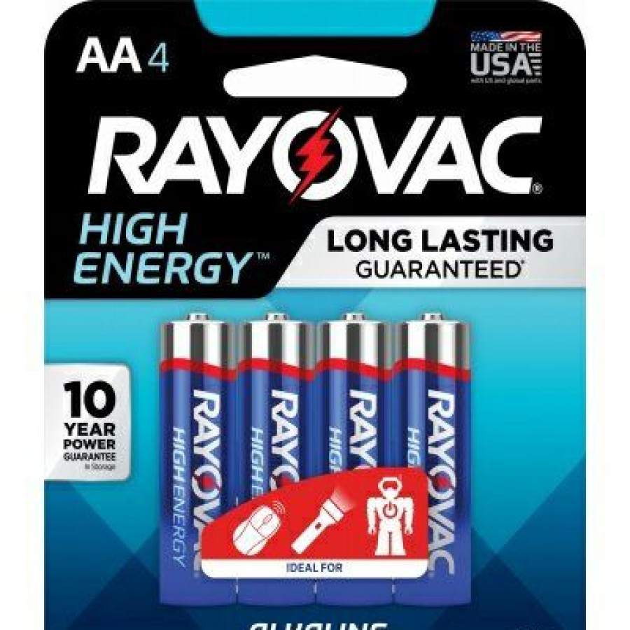 Electrical * | High Energy Aa (Double A) Alkaline Batteries, 4 Pack High Quality Rayovac